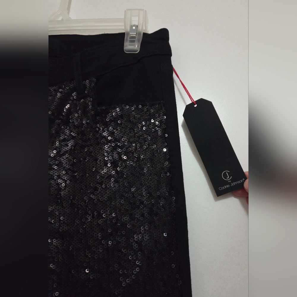 Cookie Johnson Black Sequin Women's Jeans 28 NWT - Picture 6 of 11